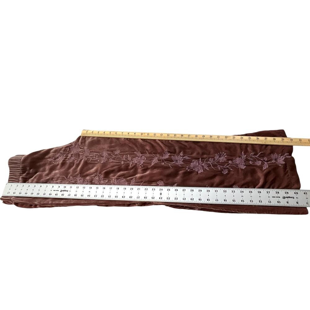 JW Los Angeles Johnny Was Renee Velvet Palazzo Pants Womens S Mauve Side Slits - Picture 10 of 11